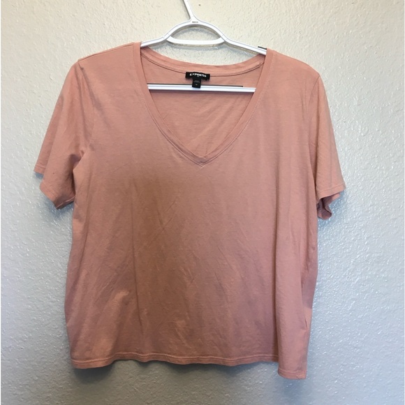 Express Tops - Women's Express Pink V-Neck Top Medium
